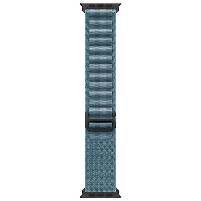 Apple, Cinturino Alpine Loop, 49 mm, Large, Titanio Nero, Blu Chiaro