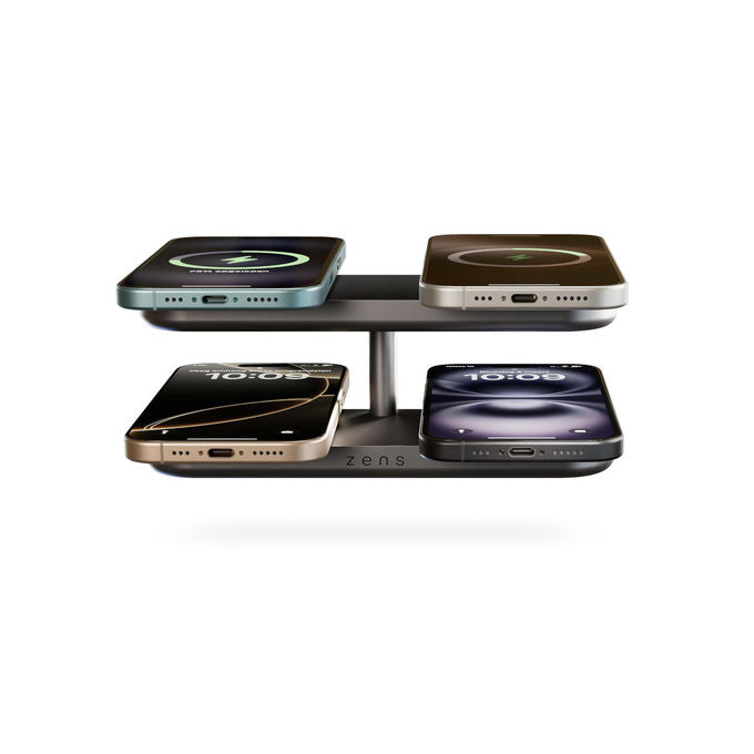 Otterbox, Caricatore Wireless Quattro Pro 4, 15W, MagSafe e Qi2, con Adattatore 65W, Nero
