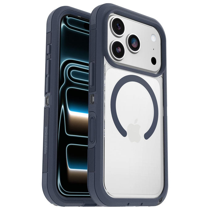Otterbox Defender Series Pro XT Clear MagSafe Cover iPhone 17 Pro Antiurto Trasparente e Blu