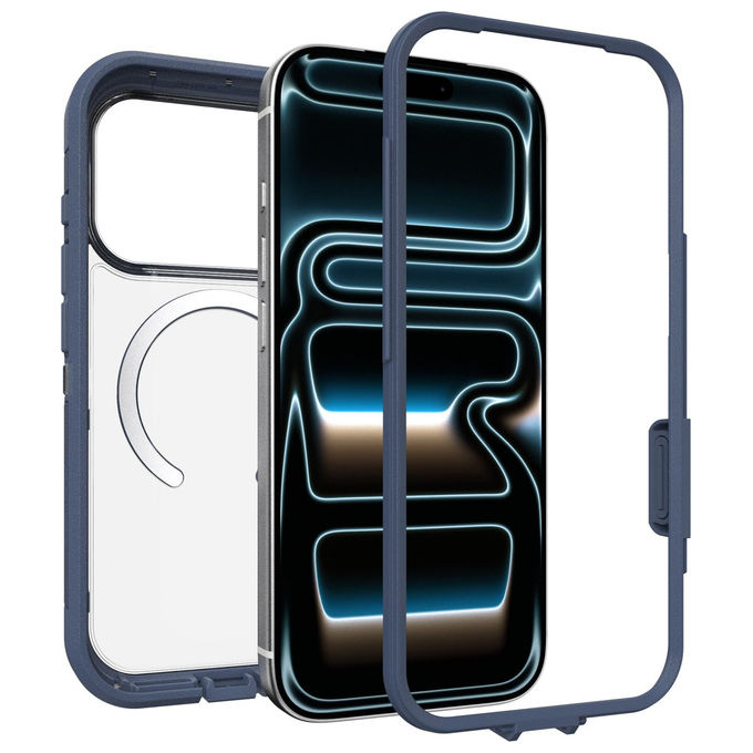 Otterbox Defender Series Pro XT Clear MagSafe Cover iPhone 17 Pro Antiurto Trasparente e Blu