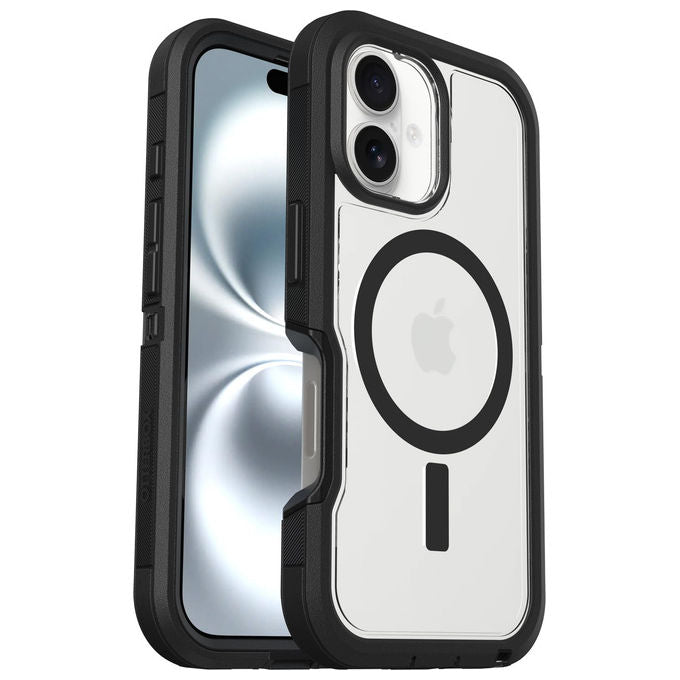 Otterbox Cover iPhone 16 Defender Series XT MagSafe Resistente a Shock Trasparente-Nero