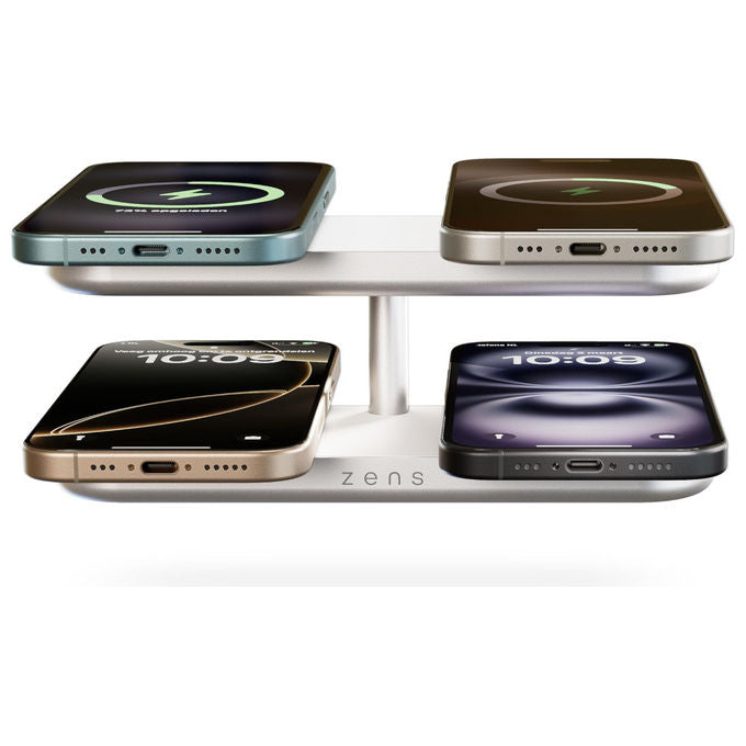 OtterBox, Caricatore Wireless Quattro Pro 4, MagSafe e Qi2, 15W, Adattatore 65W incluso, Bianco
