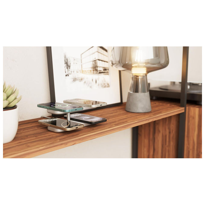 OtterBox, Caricatore Wireless Quattro Pro 4, MagSafe e Qi2, 15W, Adattatore 65W incluso, Bianco