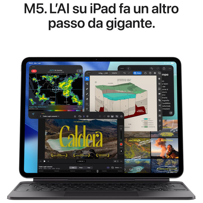 Apple iPad Pro 13'' Ultra Retina XDR Vetro nanotexture 1 TB Wi-Fi + Cellular Argento