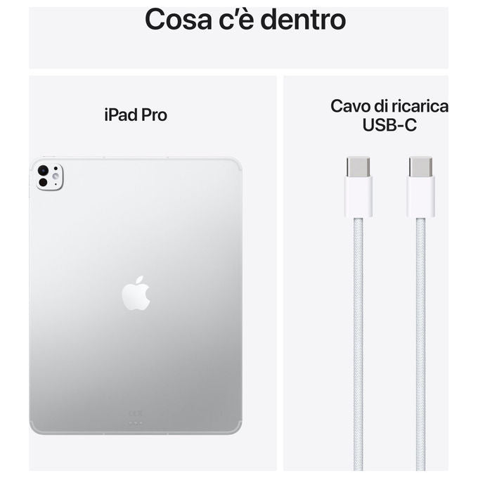 Apple iPad Pro 13'' Ultra Retina XDR Vetro nanotexture 1 TB Wi-Fi + Cellular Argento