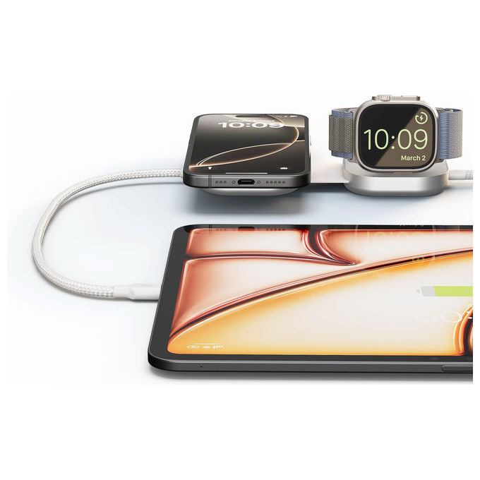 Otterbox, Cavo Ricarica Wireless Zens Pro 3, USB-C, MagSafe, Qi2 15W, Bianco