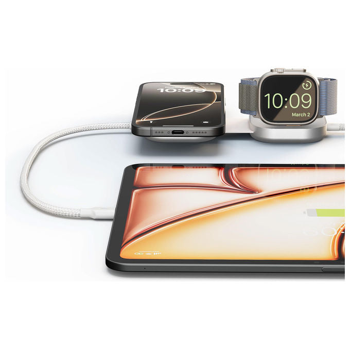 Otterbox, Cavo Ricarica Wireless Zens Pro 3, USB-C, MagSafe, Qi2 15W, Bianco