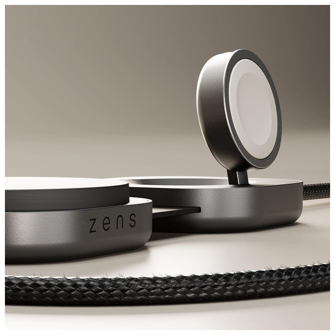 Zens, Cavo Ricarica Wireless Pro 3, USB-C, MagSafe Qi2, 15W, iPhone, AirPods, Apple Watch, Nero