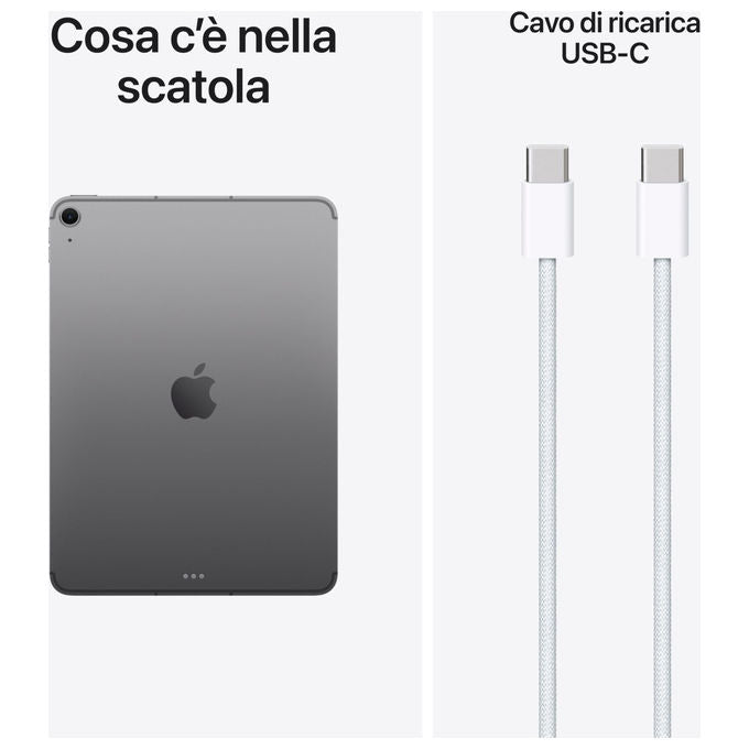 Apple, iPad Air 11'', M4, 128GB, Wi-Fi 7 + 5G, Grigio siderale
