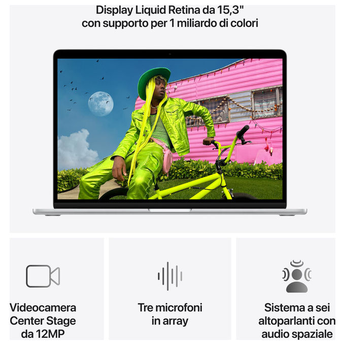 Apple MDVA4T-A MacBook Air 15 pollici M5 16GB RAM 1TB SSD colore Argento
