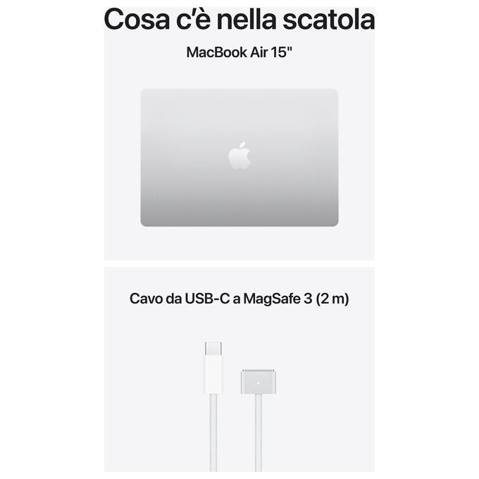 Apple MDVA4T-A MacBook Air 15 pollici M5 16GB RAM 1TB SSD colore Argento