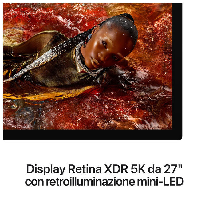 Apple, Monitor Studio Display XDR, Vetro nanotexture, Sostegno regolabile, 27 pollici, Retina 5K
