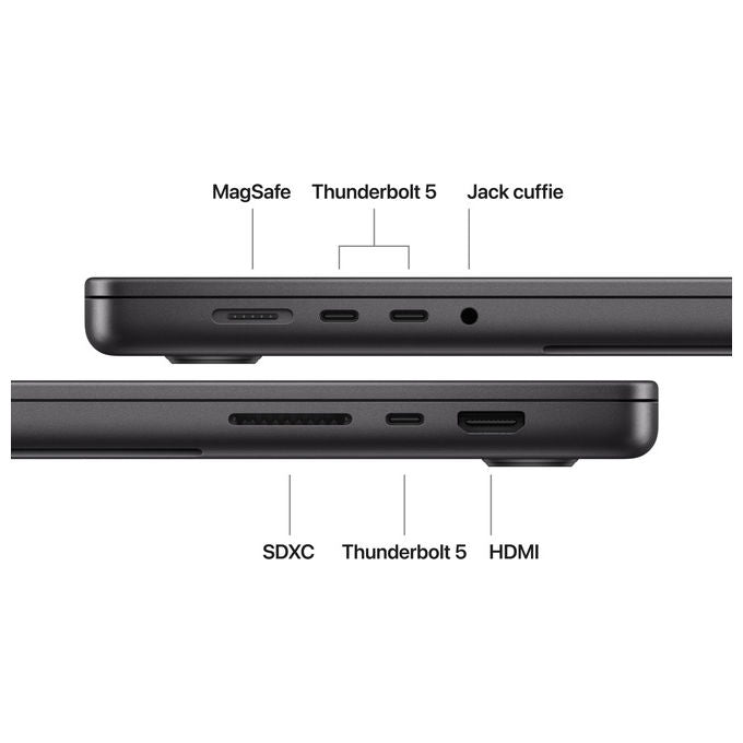 Apple MGEA4T-A MacBook Pro 16 pol M5 Pro 18-core CPU 20-core GPU 1TB SSD 24GB RAM colore Nero Siderale