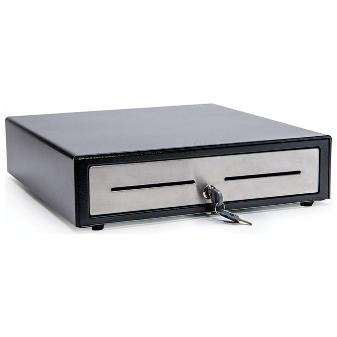 Star Micronics, Cassetto di Cassa Manuale, Acciaio Inox, Nero, 4 Scomparti Banconote, 8 Scomparti Monete