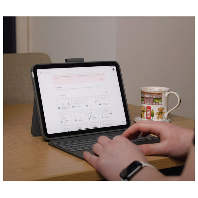 Logitech Custodia con Tastiera Combo Touch Grigio Layout UK per iPad (10a gen)