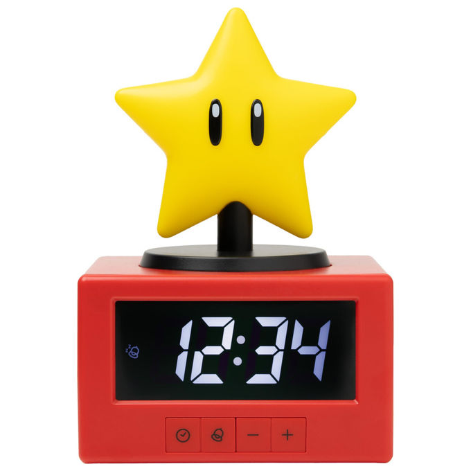 Paladone PP13708NN Super Mario Super Star Icon Sveglia Digitale Luce Notturna Snooze Licenza Ufficiale Nintendo colore Giallo