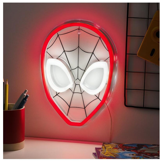 Paladone Luce Neon LED Spiderman Decorazione da Parete Licenza Ufficiale Marvel Rosso