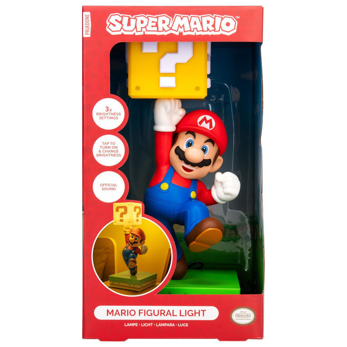 Paladone Lampada Diorama Super Mario 35cm 3 Impostazioni Luminosita' Suono Ufficiale USB