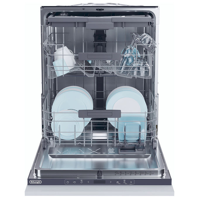 De Longhi L6NP83CSH Lavastoviglie Incasso a Scomparsa Totale 16 coperti Classe C 44 dB 10 programmi Terzo cestello (85x60x55.5 cm) colore Bianco