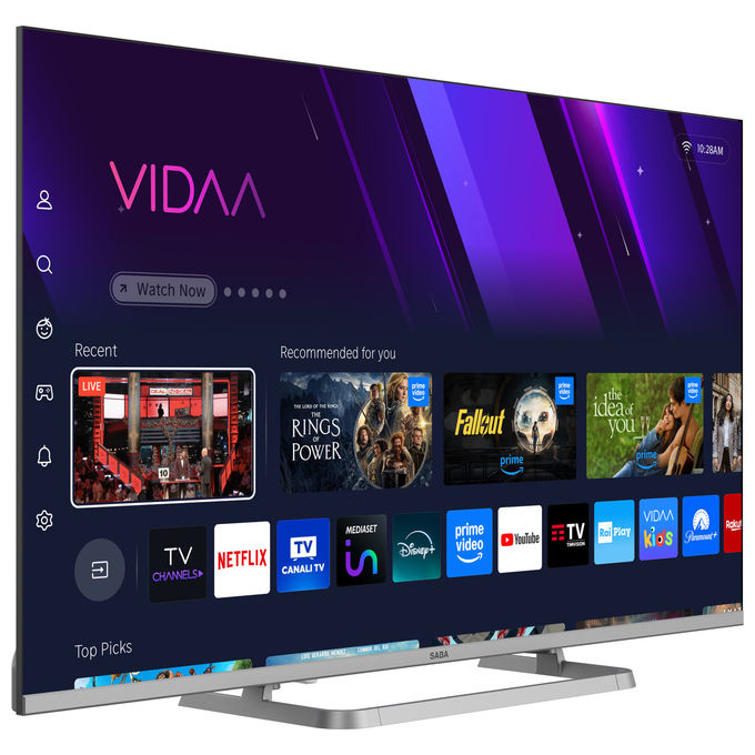 Saba, Smart TV 43'' Full HD, Sistema VIDAA, Triplo Tuner DVBT2-C-S2, Certificato TivuSAT