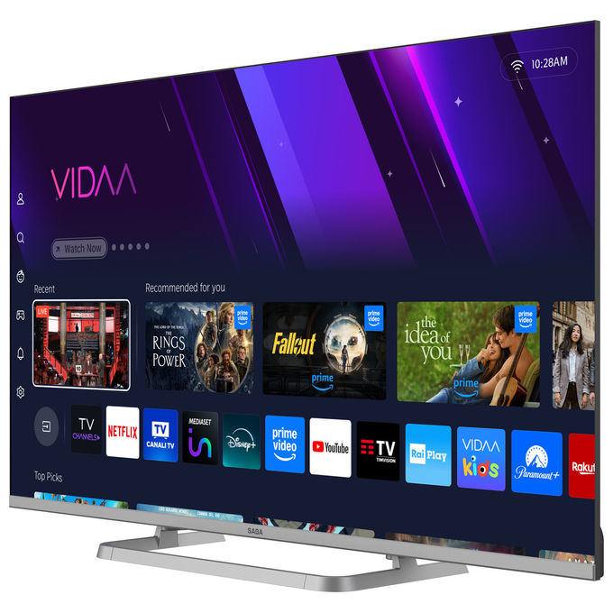 Saba, Smart TV 43'' Full HD, Sistema VIDAA, Triplo Tuner DVBT2-C-S2, Certificato TivuSAT