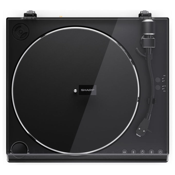 Sharp Giradischi Automatico con Bluetooth 5.4 Registrazione USB-C Pickup Audio-Technica Nero