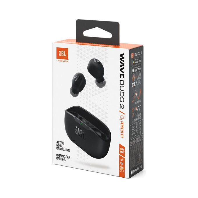 JBL JBLWBUDS2BLK Wave Buds 2 Auricolari True Wireless In-ear Bluetooth 5.3 ANC IP54 10h autonomia colore Nero