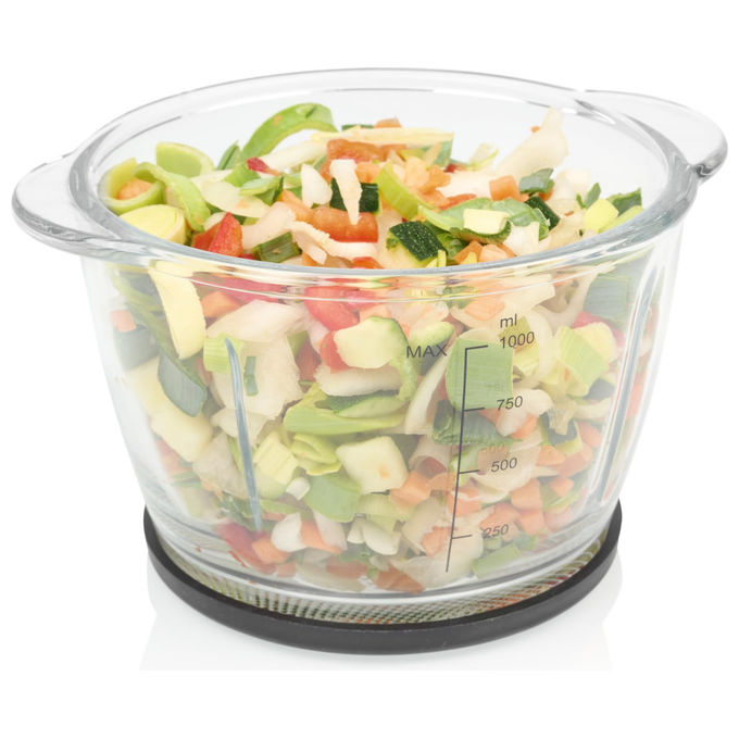 Tristar BL-4024 Tritatutto Elettrico 400 W Recipiente in Vetro 1 L 4 Lame Acciaio Inox Lavastoviglie colore Nero