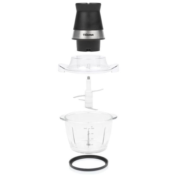 Tristar BL-4024 Tritatutto Elettrico 400 W Recipiente in Vetro 1 L 4 Lame Acciaio Inox Lavastoviglie colore Nero