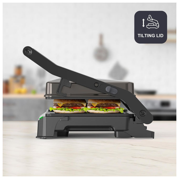 Black+decker Grill Elettrico 1000W Apertura 180° Piastre 23x145cm antiaderenti
