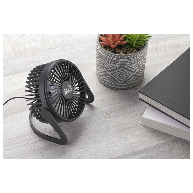 Tech Pop DESKBREEZEK Desk Breeze Ventilatore da Tavolo USB Rotazione 360° Cavo 0,9 m colore Nero