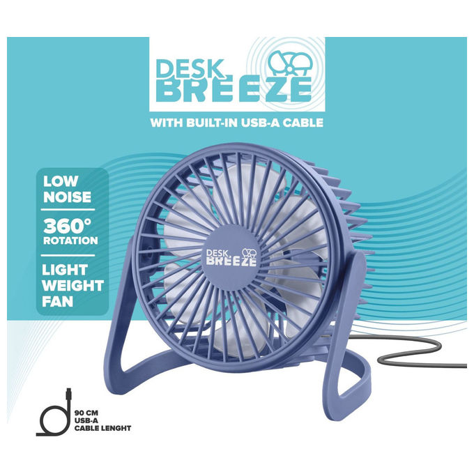 Tech Pop, Ventilatore da Tavolo USB, Portatile, Viola