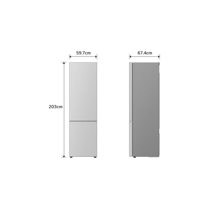 LG GBBS726BEV Frigorifero Combinato 375L Classe B Total No Frost AI Inverter Essence Black Steel (60x203x67 cm) colore Nero