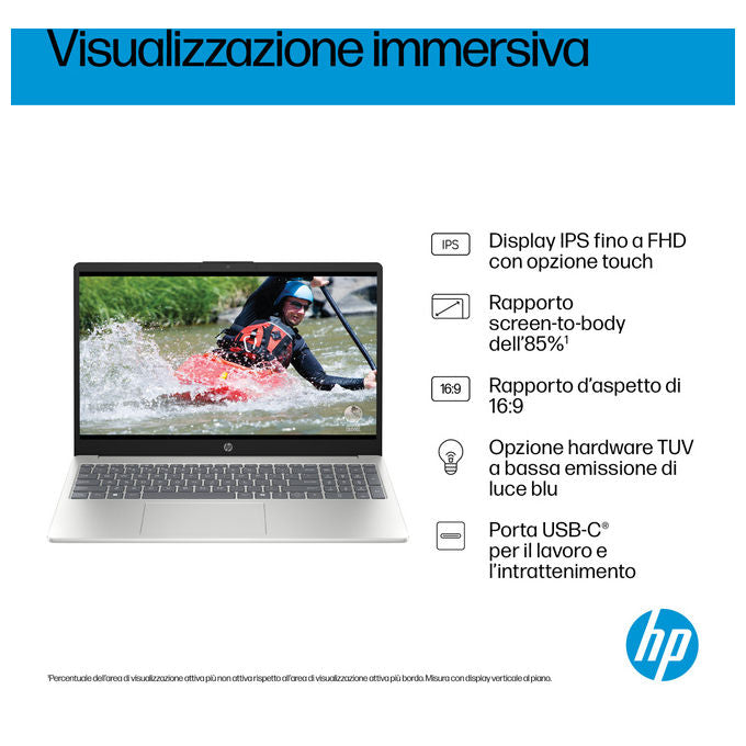 HP 15-fd2008nl Notebook Intel Core Ultra 5 225U 16 GB RAM 1 TB SSD Argento