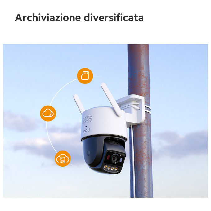 Imou Titan Pro, Telecamera esterno motorizzata 6MP, Copertura 360°, Visione notturna a colori