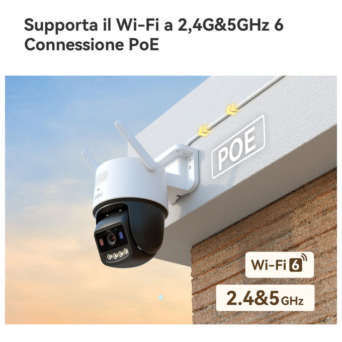 Imou Titan Pro, Telecamera esterno motorizzata 6MP, Copertura 360°, Visione notturna a colori