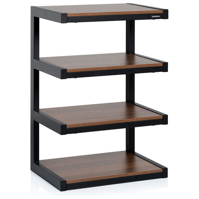 Norstone, Mobile Hi-Fi Esse, Nero e Noce, Supporto Audio-Video, 4 Ripiani