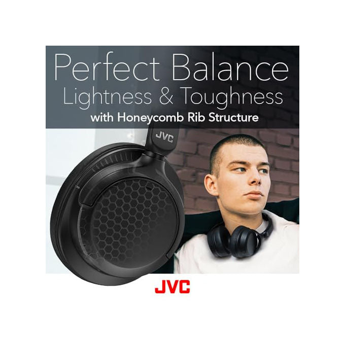 JVC HA-Z76N-B Cuffie a Padiglione Wireless Bluetooth 5.3 Cancellazione del Rumore 50 ore Multipoint colore Nero