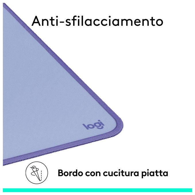 Logitech, Tappetino da Scrivania, Studio Series, Multiuso, Lilla, Base in Gomma