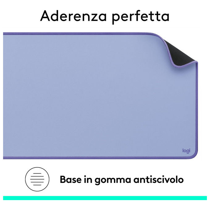 Logitech, Tappetino da Scrivania, Studio Series, Multiuso, Lilla, Base in Gomma
