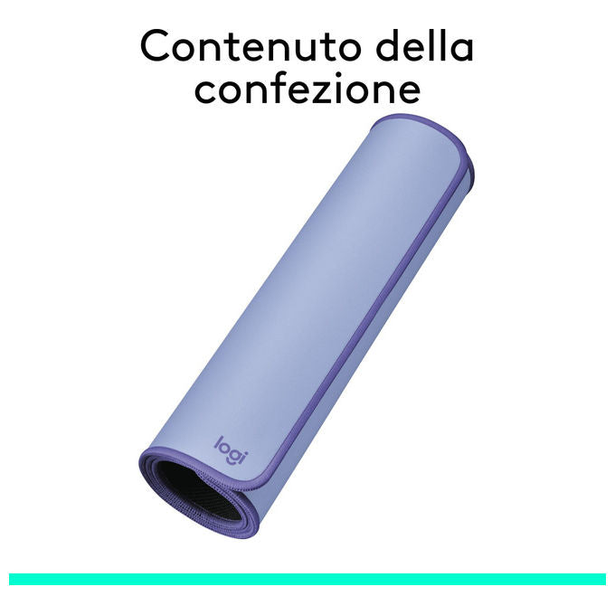 Logitech, Tappetino da Scrivania, Studio Series, Multiuso, Lilla, Base in Gomma