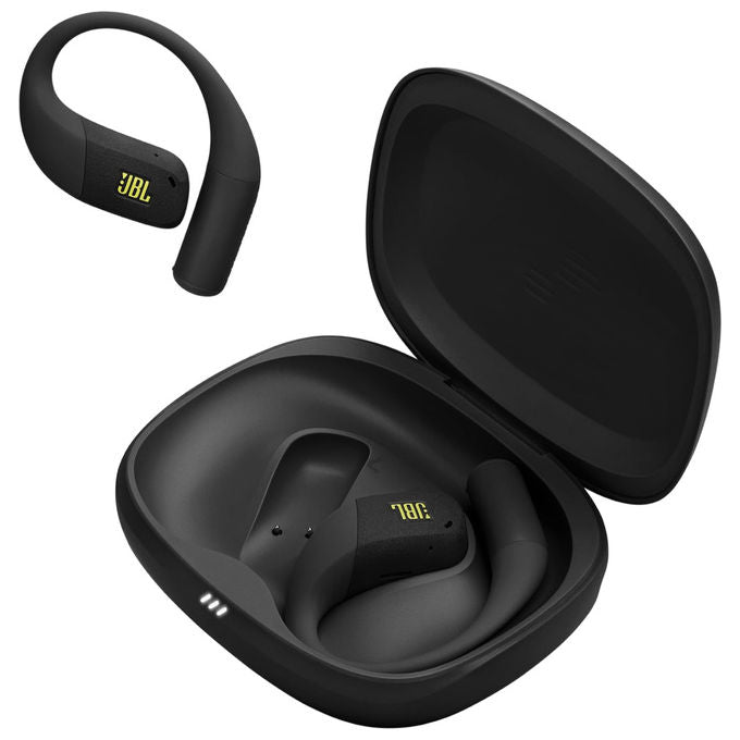 JBL, Endurance Zone, Cuffie Sportive Open-Ear True Wireless, Archetti Ergonomici, 32H Autonomia, IP68, Nero e Verde Lime