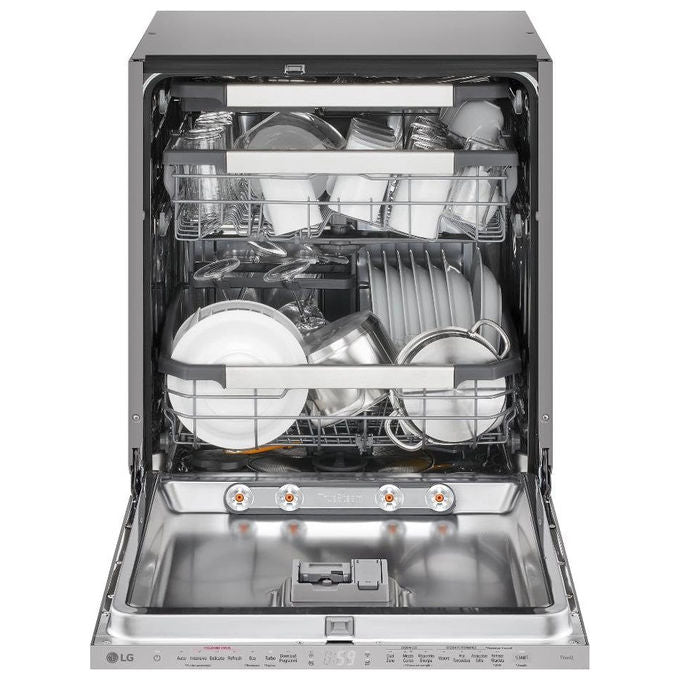 LG DB476TXSW QuadWash Lavastoviglie da Incasso 14 coperti Classe A TrueSteam Wi-Fi 43 dB (81.5x60x55.4 cm) colore Noble Steel