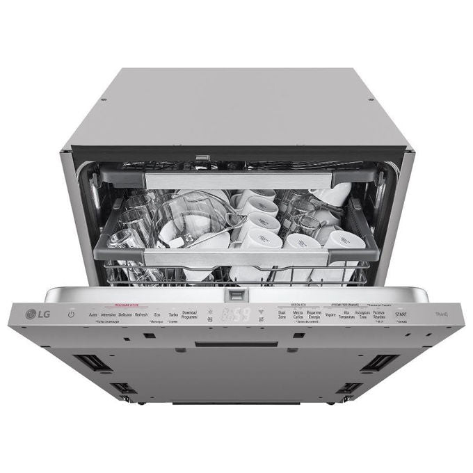 LG DB476TXSW QuadWash Lavastoviglie da Incasso 14 coperti Classe A TrueSteam Wi-Fi 43 dB (81.5x60x55.4 cm) colore Noble Steel
