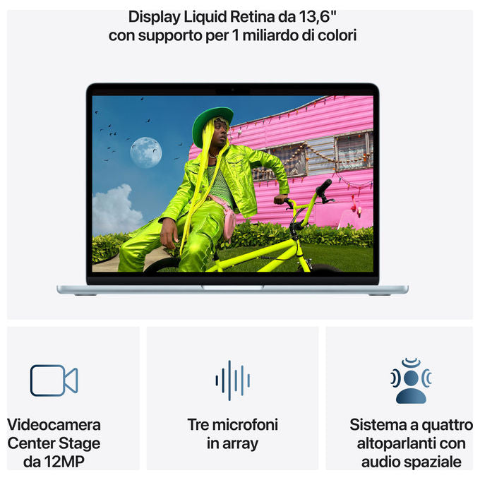 Apple MDHH4TA MacBook Air 13 pollici M5 16GB RAM 512GB SSD Celeste