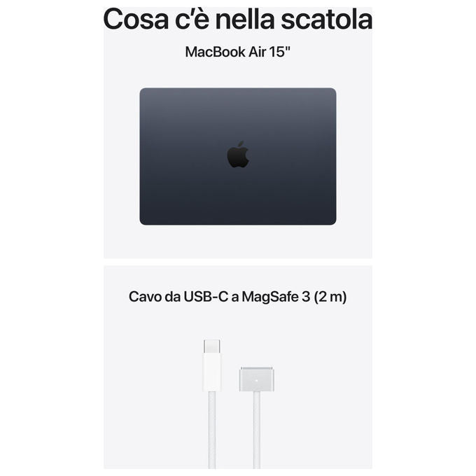 Apple, MacBook Air 15'', Chip M5, 24GB, 1TB SSD, Grigio Mezzanotte