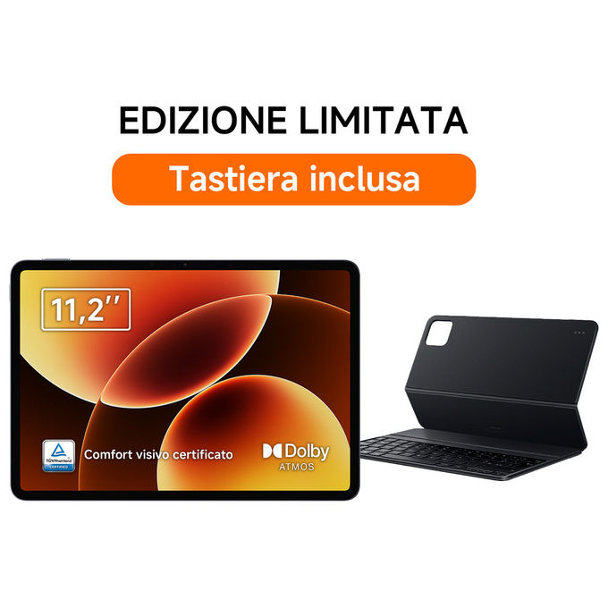 Xiaomi VHU6708EU Pad 8 Tablet Android 11.2'' 8 GB RAM 128 GB Wi-Fi 7 Snapdragon 8s Gen 4 con Tastiera colore Grigio