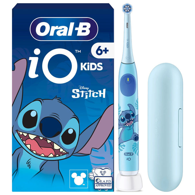 Oral-B IO 2 JUNIOR STITCH Spazzolino elettrico per Bambini iO Kids Disney Stitch con Custodia da Viaggio colore Bianco