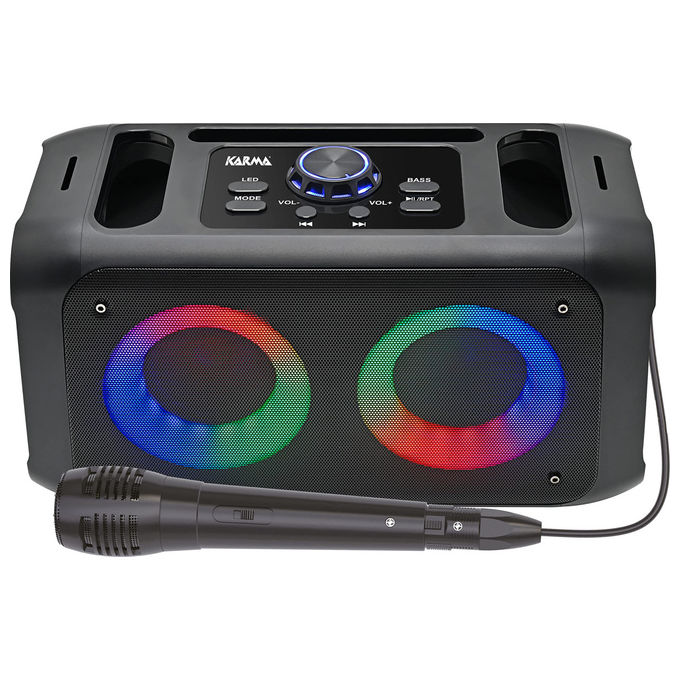 Karma, Diffusore Ricaricabile, Circle Light, Bluetooth 5.0, 200W, Microfono Incluso