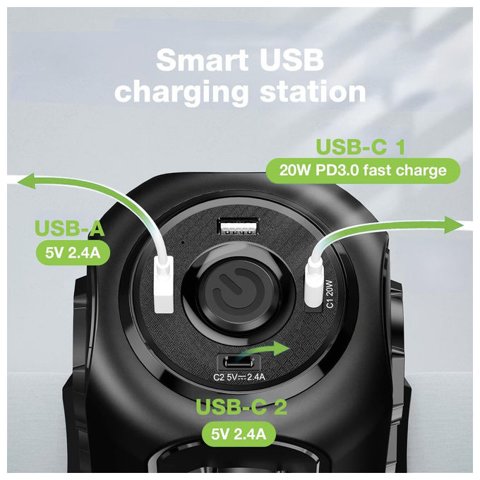 Techly IUPS-PCP-TOWER02 Multipresa a Torretta Salvaspazio 8 Posti Italiana Schuko 2 USB-A 2 USB-C 4000W 16A colore Nero